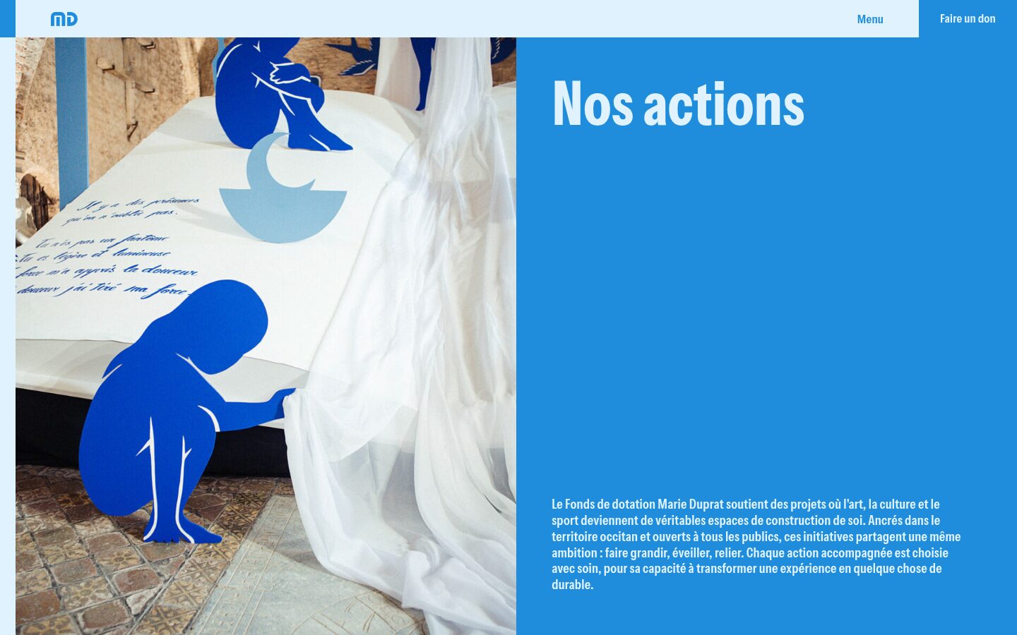 Fonds de dotation Marie Duprat - nos actions