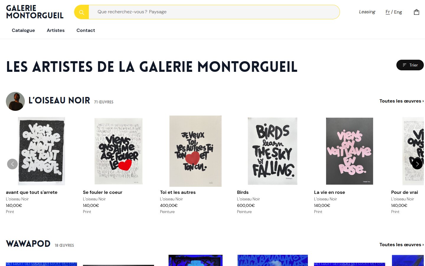 Galerie Montorgueil - les artistes